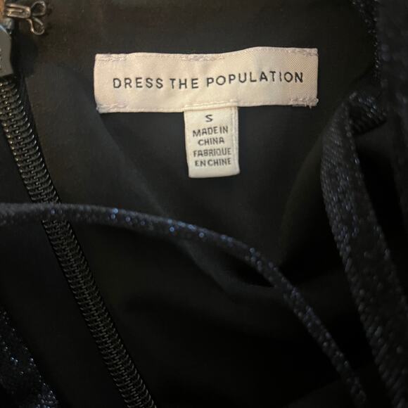 Dress The Population Sleeveless Metallic Cocktail Party Dress Black Size Small - Picture 6 of 6